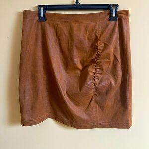 Free People Suede Rumi Ruched Skirt